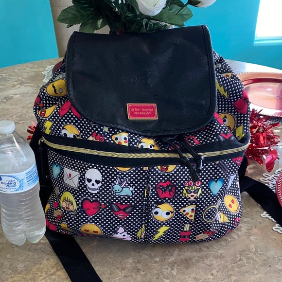 Betsey Johnson Handbags - Betsey Johnson Emoji Patterned Backpack